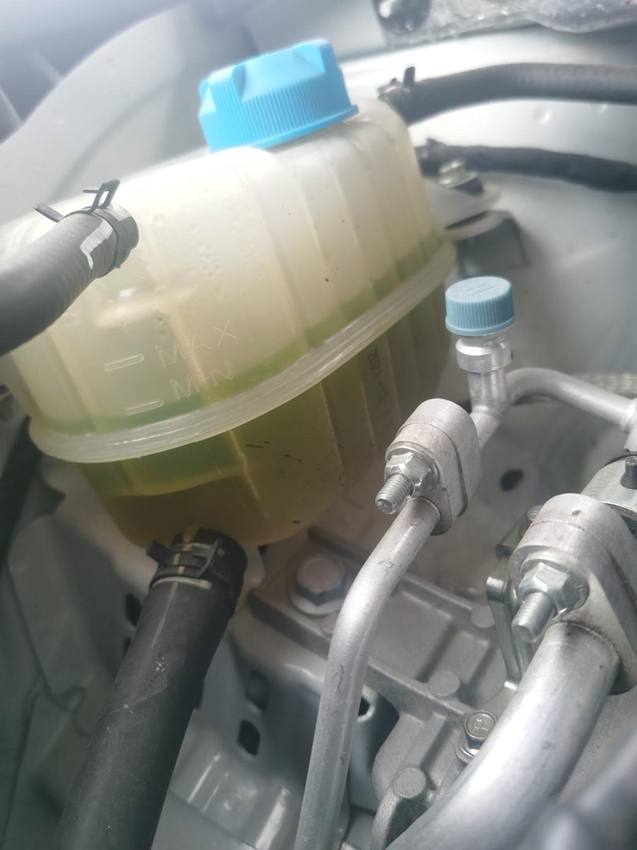 广汽传祺传祺GS4 PLUS 问问车友们，我这个防冻液正不正常，之前是什么颜色忘记了，今天看的时候发现上面是绿色的，但是