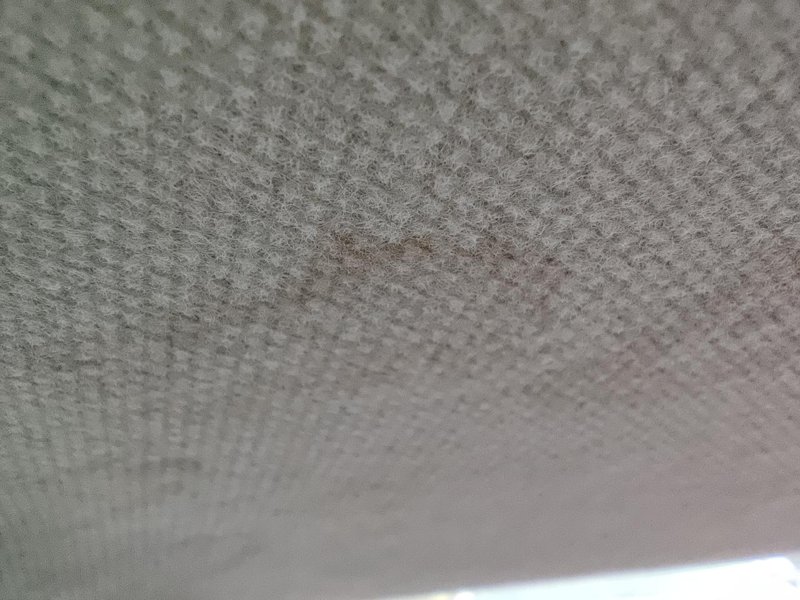 丰田凌尚 车子后排车顶副驾一侧有污渍，是不是天窗漏水到上面了