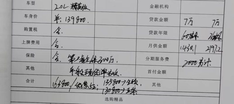 丰田卡罗拉锐放 国庆前两天去了东莞东城丰田，锐放精英版，首付7万，然后算了。加上两年利息。落地要136000