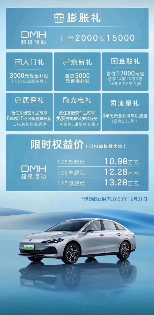 荣威D7 DMH 各位车友， 目前有在关注D7 这款车， 请问一下这个订金2000抵15000，是实打实的交了订金，