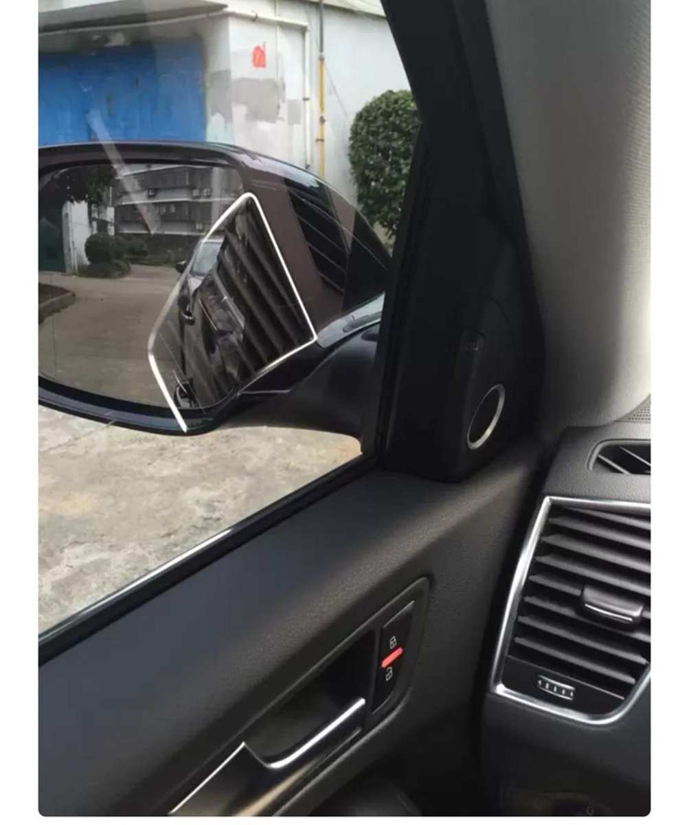 奥迪Q5L 大家有没有遇到前车窗反光内饰的镀铬件的？反光空调出风口的镀铬件，反光位置刚好在后视镜那儿。一开始以为是太阳膜