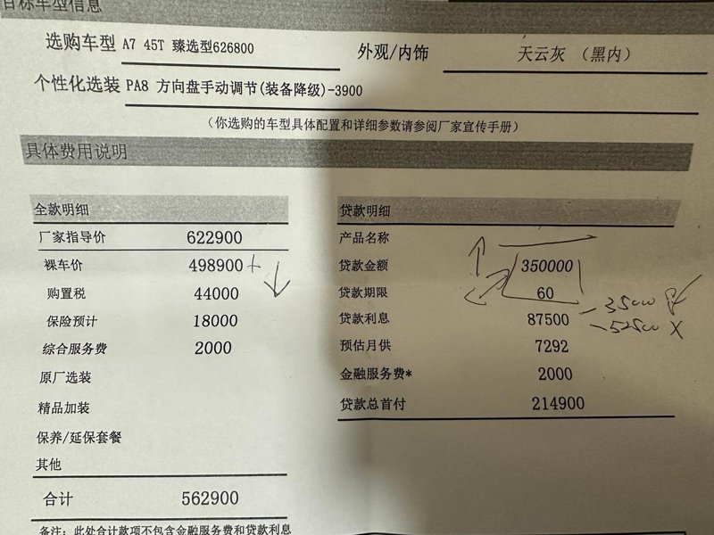 奥迪A7 45臻选，十一月在广州给出的报价，这个价格还可以谈一点，可以吗