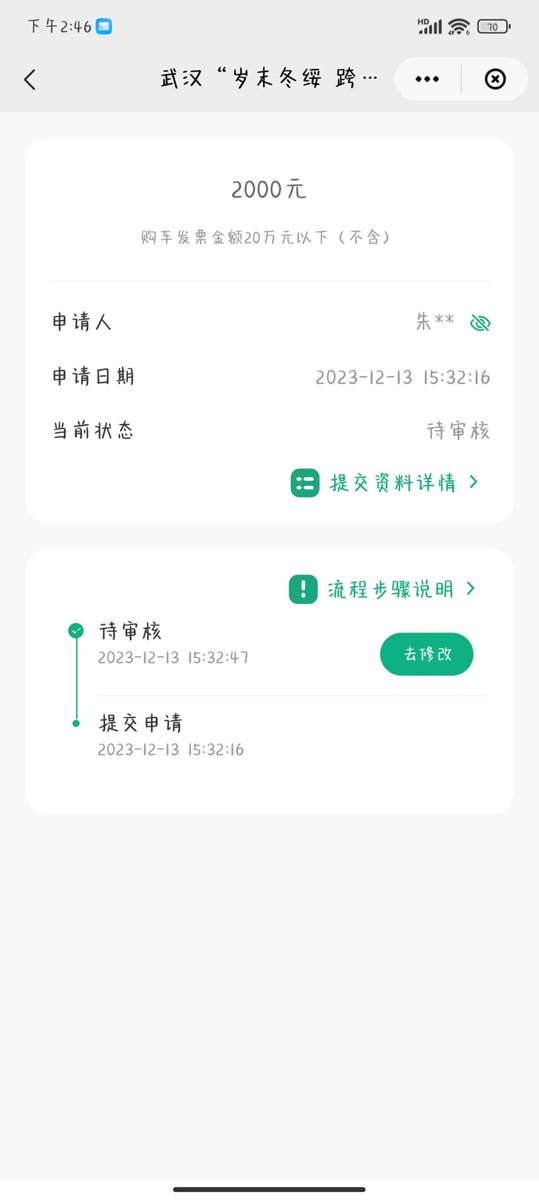 比亚迪宋Pro DM-i 武汉市汽车消费券，有已经拿到了的吗