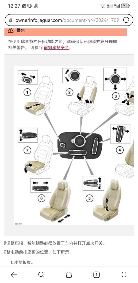 捷豹XEL 24款座椅坐垫不能调节长度吗？说明书上写的可以调节，但是没有这个按钮。对于192身高的我来说坐垫长度还是不够