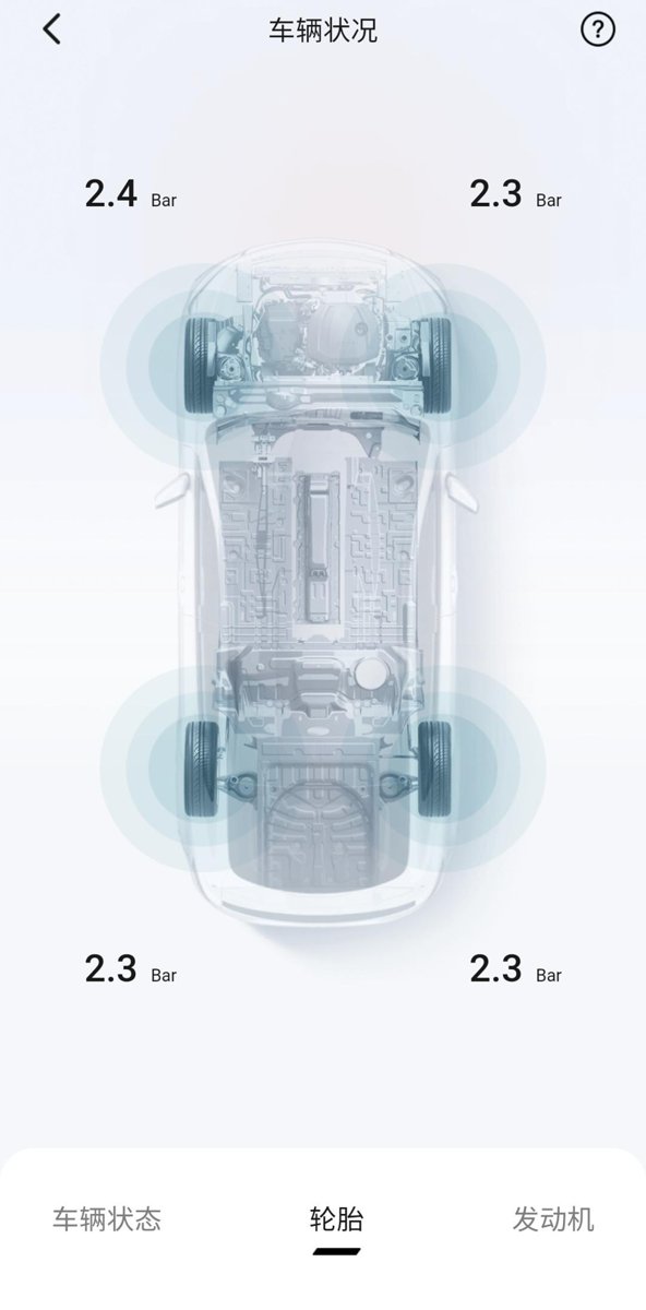 吉利帝豪 为车上显示胎压2.3，app上有2.4的