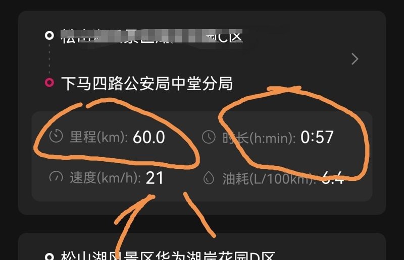 领克01 行车日志咋不对，帮看下: 60公里，跑了约一个小时，速度显示21？ 为啥速度是21