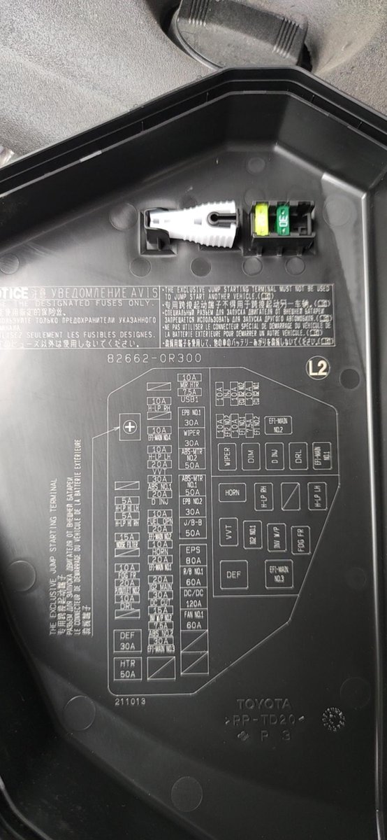 丰田RAV4荣放 谁有保险丝盒上的中英文对照？