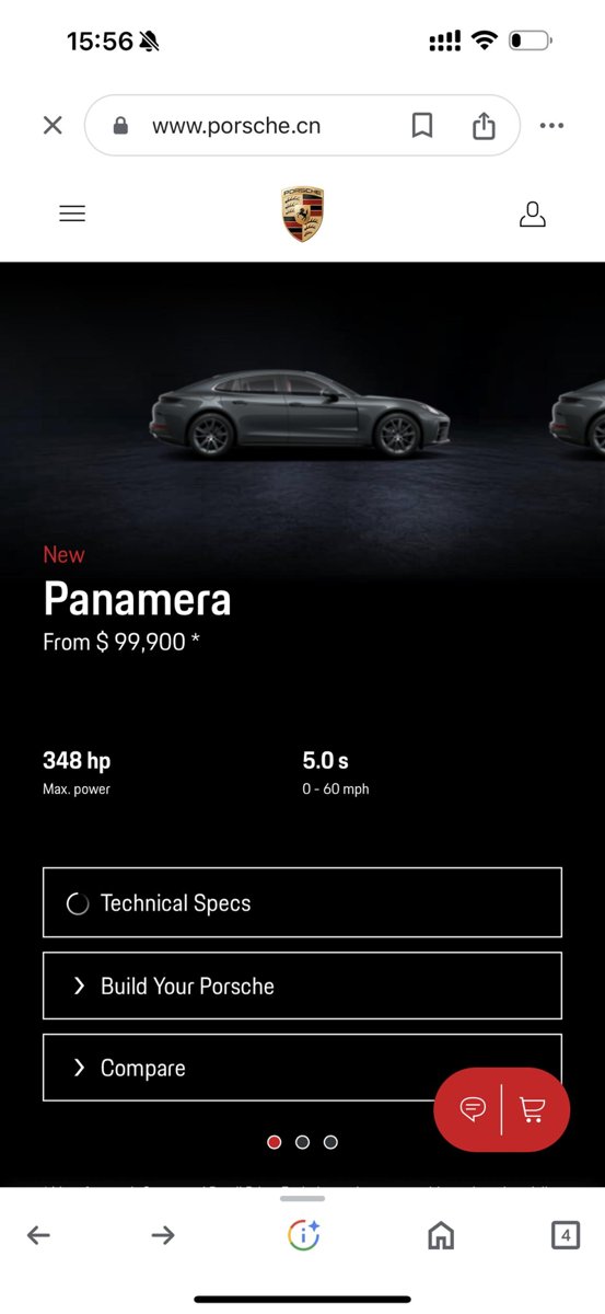 保时捷Panamera 保时捷帕梅在美国的价格9.99万美金起，国内价格103W（约等于14.5万美金），黑红内饰美国选