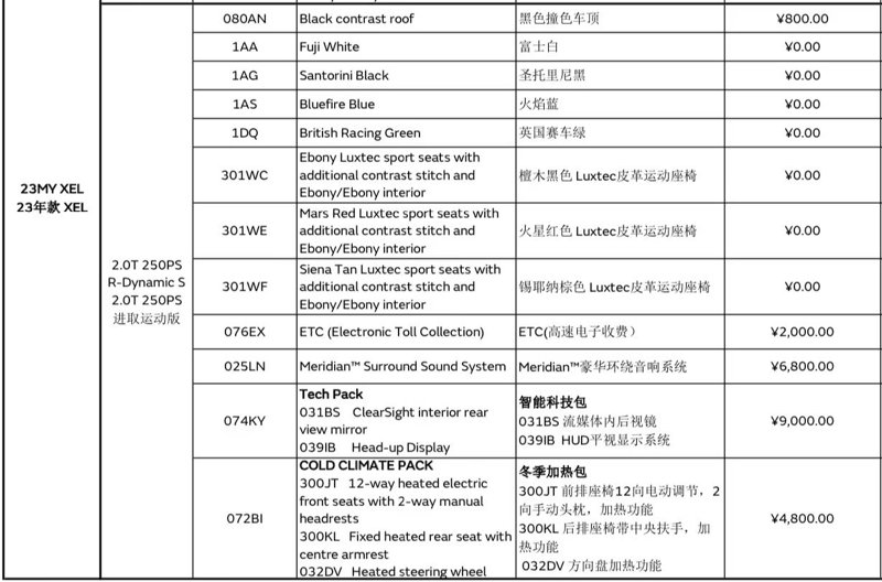 捷豹XEL 坐标北京，求问下这个价格合适吗？ 2023款 2.0T 250PS R-DYNAMIC S进取运动版 \